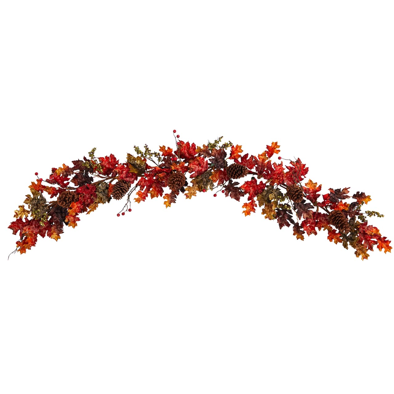 6ft. Autumn Maple Leaves, Berry &#x26; Pinecones Fall Garland